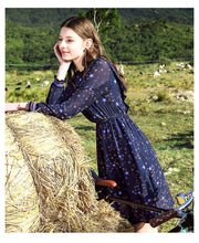 Load image into Gallery viewer, French Dresses Spring 2019 New Women's Suit Head Long Sleeve Printed Chiffon Dresses 63179