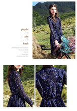 Load image into Gallery viewer, French Dresses Spring 2019 New Women's Suit Head Long Sleeve Printed Chiffon Dresses 63179