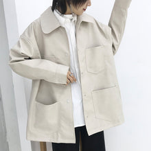 Load image into Gallery viewer, 2018 New Korean Version Loose Pure Pocket Locomotive Clothes Pu Leather Clothes Short Winter Leisure Outerwear Trendy 3087