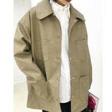 Load image into Gallery viewer, 2018 New Korean Version Loose Pure Pocket Locomotive Clothes Pu Leather Clothes Short Winter Leisure Outerwear Trendy 3087