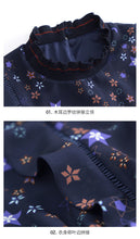 Load image into Gallery viewer, French Dresses Spring 2019 New Women's Suit Head Long Sleeve Printed Chiffon Dresses 63179