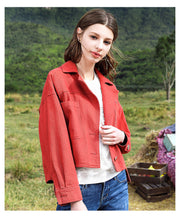 Load image into Gallery viewer, [ Journal of the Philippines] Woven lapel coat 2019 spring new women's single Breasted long-sleeved casual jacket 97137