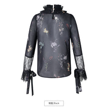 Load image into Gallery viewer, 2019 Spring new boutique women's temperament vertical collar pullover lady hundred catch snow spinning shirt 51019