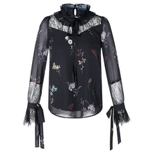 Load image into Gallery viewer, 2019 Spring new boutique women's temperament vertical collar pullover lady hundred catch snow spinning shirt 51019