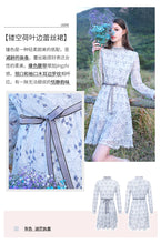 Load image into Gallery viewer, 2019 Autumn new women's dress vertical collar hollow Lotus leaf edge fairy dress temperament light lace dress 63176