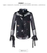 Load image into Gallery viewer, 2019 Spring new boutique women's temperament vertical collar pullover lady hundred catch snow spinning shirt 51019