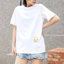 Load image into Gallery viewer, Spring 2019 New Women's Wear Coloured Ins Short-sleeved T-shirt Loose Korean Edition with Top Half-sleeve Underwear 3107