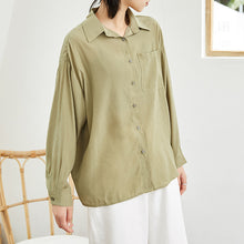 Load image into Gallery viewer, Spring/summer 2019 solid color leisure women's long sleeve thin lapel single-breasted loose student shirt jacket 3116