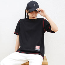 Load image into Gallery viewer, Spring 2019 New Women's Wear Coloured Ins Short-sleeved T-shirt Loose Korean Edition with Top Half-sleeve Underwear 3107