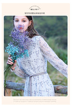 Load image into Gallery viewer, 2019 Autumn new women's dress vertical collar hollow Lotus leaf edge fairy dress temperament light lace dress 63176