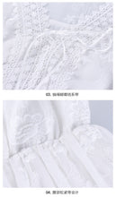 Load image into Gallery viewer, Immortal Lotus leaf sleeve white skirt 2019 fall new women's V collar embroidered chiffon dress 686