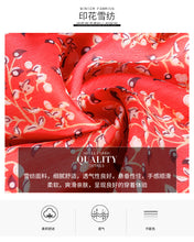 Load image into Gallery viewer, 2019 Autumn new brand of women's clothing V collar show thin print skirts with chiffon dress 68676