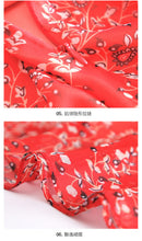 Load image into Gallery viewer, 2019 Autumn new brand of women's clothing V collar show thin print skirts with chiffon dress 68676