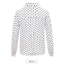 Load image into Gallery viewer, [ Journal of the Philippines] 2019 Spring New Women's Wavelet Point Single Button Printed Shirt Sweet White Spinning Shirt 59092