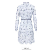 Load image into Gallery viewer, 2019 Autumn new women's dress vertical collar hollow Lotus leaf edge fairy dress temperament light lace dress 63176
