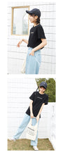 Load image into Gallery viewer, Loose-fitting student half-sleeve T-shirt for women in spring and summer of 2019 new Korean alphabetic jacket with short sleeves and undercoat 3108