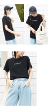 Load image into Gallery viewer, Loose-fitting student half-sleeve T-shirt for women in spring and summer of 2019 new Korean alphabetic jacket with short sleeves and undercoat 3108
