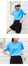 Load image into Gallery viewer, Loose-fitting student half-sleeve T-shirt for women in spring and summer of 2019 new Korean alphabetic jacket with short sleeves and undercoat 3108