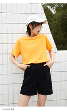 Load image into Gallery viewer, Loose-fitting student half-sleeve T-shirt for women in spring and summer of 2019 new Korean alphabetic jacket with short sleeves and undercoat 3108