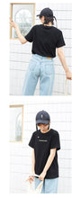 Load image into Gallery viewer, Loose-fitting student half-sleeve T-shirt for women in spring and summer of 2019 new Korean alphabetic jacket with short sleeves and undercoat 3108