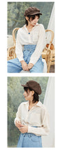 Load image into Gallery viewer, Spring/summer 2019 solid color leisure women's long sleeve thin lapel single-breasted loose student shirt jacket 3116