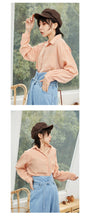 Load image into Gallery viewer, Spring/summer 2019 solid color leisure women's long sleeve thin lapel single-breasted loose student shirt jacket 3116