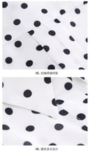 Load image into Gallery viewer, [ Journal of the Philippines] 2019 Spring New Women's Wavelet Point Single Button Printed Shirt Sweet White Spinning Shirt 59092