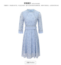 Load image into Gallery viewer, 2019 Autumn new women's air round collar French Campanulaceae skirt temperament light ripe silk Bud dress 63157