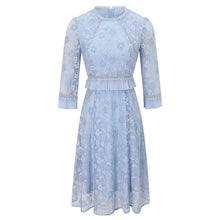 Load image into Gallery viewer, 2019 Autumn new women's air round collar French Campanulaceae skirt temperament light ripe silk Bud dress 63157