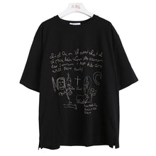 Load image into Gallery viewer, Spring 2019 New Korean Women's Printed T-Shirt Women's Half Sleeve Tide Jacket with Short Sleeve Loose Backing Shirt