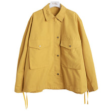 Load image into Gallery viewer, New Korean version of spring dress in 2019, thin hem, loose rope, large pocket jacket jacket, micro-merchant supply
