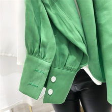 Load image into Gallery viewer, 2019 Korean version of simple classic 100-tie shirt, loose, thin, pure-color student's bottom lapel jacket 3123