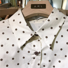 Load image into Gallery viewer, Spring 2019, the new Korean version of Xiaozhong Loose and Lazy Long-sleeved Point Shirt 3170