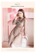 Load image into Gallery viewer, Spring 2009 New Women's Dresses Long Flare Sleeve Printed Skirt Temperament Chiffon Dress 63128