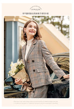 Load image into Gallery viewer, 2019 Spring new boutique women's retro plaid jacket Chi double Breasted small suit jacket female 97105
