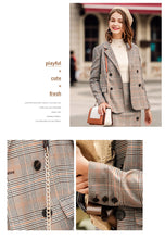 Load image into Gallery viewer, 2019 Spring new boutique women's retro plaid jacket Chi double Breasted small suit jacket female 97105