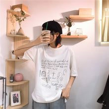 Load image into Gallery viewer, Spring 2019 New Korean Women's Printed T-Shirt Women's Half Sleeve Tide Jacket with Short Sleeve Loose Backing Shirt