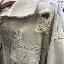 Load image into Gallery viewer, Single-breasted denim jacket women's spring 2019 Joker loose slim solid color lapel jacket jacket tide 3130