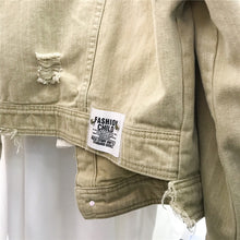 Load image into Gallery viewer, Single-breasted denim jacket women's spring 2019 Joker loose slim solid color lapel jacket jacket tide 3130