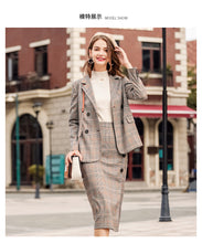Load image into Gallery viewer, 2019 Spring new boutique women's retro plaid jacket Chi double Breasted small suit jacket female 97105