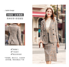 Load image into Gallery viewer, 2019 Spring new boutique women's retro plaid jacket Chi double Breasted small suit jacket female 97105