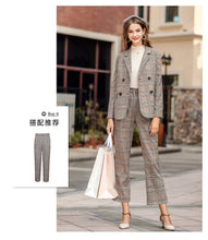 Load image into Gallery viewer, 2019 Spring new boutique women's retro plaid jacket Chi double Breasted small suit jacket female 97105