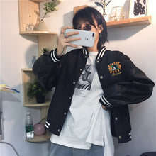 Load image into Gallery viewer, Single-row buttoned jeans jacket spring dress women 2019 100 sets of loose color stitching Leather Jacket Top tide 2861