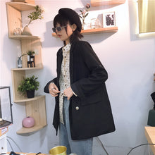 Load image into Gallery viewer, Spring 2019 new women's ins wind lapels solid color Hong Kong leisure slim suit jacket micro supply