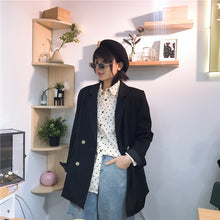 Load image into Gallery viewer, Spring 2019 new women's ins wind lapels solid color Hong Kong leisure slim suit jacket micro supply