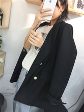 Load image into Gallery viewer, Spring 2019 new women's ins wind lapels solid color Hong Kong leisure slim suit jacket micro supply