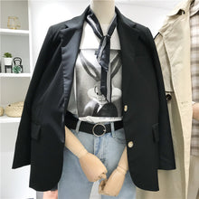 Load image into Gallery viewer, Spring 2019 new women's chic solid color Hong Kong flavor long sleeve casual slim ins Korean suit jacket 3165