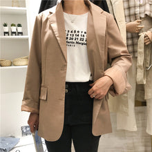 Load image into Gallery viewer, Spring 2019 new women's chic solid color Hong Kong flavor long sleeve casual slim ins Korean suit jacket 3165