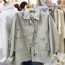 Load image into Gallery viewer, New Korean version of spring dress in 2019, thin hem, loose rope, large pocket jacket jacket, micro-merchant supply