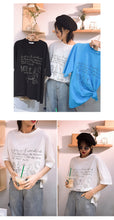 Load image into Gallery viewer, Spring 2019 New Korean Women's Printed T-Shirt Women's Half Sleeve Tide Jacket with Short Sleeve Loose Backing Shirt